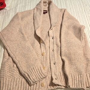 Mens Cardigan Pink Beige Large
